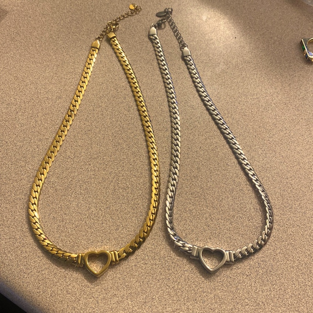 Gold and silver stainless steel necklaces